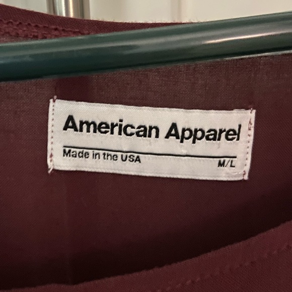 American Apparel Burgundy 3/4 Sleeve Mini Tunic Dress - Picture 4 of 4